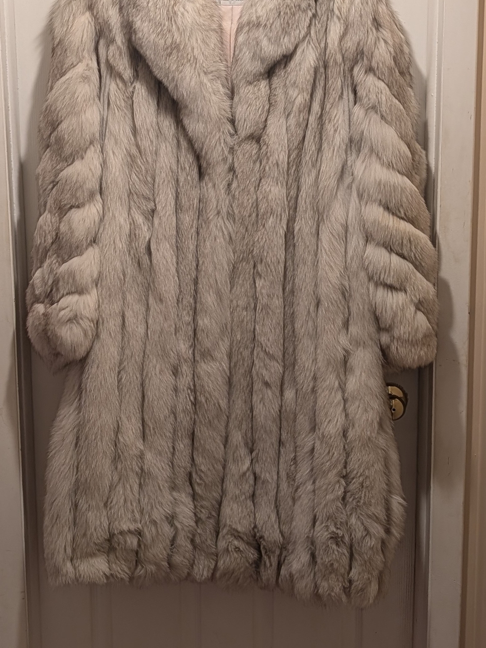 Authentic Full Length Blue Fox Fur Coat